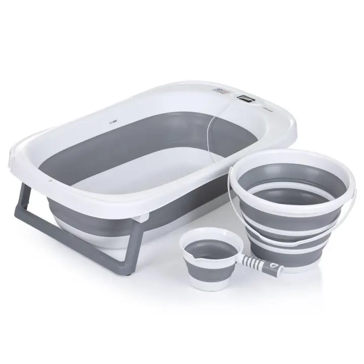 CHIPOLINO Bañera plegable BALI de Chipolino con cubo y vaso de enjuague - 1
