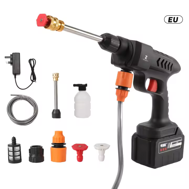 Pistola de Lavado Inalámbrica 60bar Alta Presión con Espuma Eléctrica y Limpieza Automática para Autos, Motos, Hogar - 1