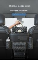 Bolsa De Almacenamiento Para Asiento Medio De Coche De Gran Capacidad En Cuero Negro Estilo Napa Soporte Para Artículos Colgante Para Espalda De Silla - details 0