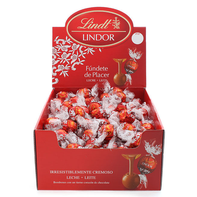 Lindt Lindor a Granel - Cajas de 500g o 2 Kg - Lindor white, Lindor Negro, Leche, Pistacho, Avellana, Caramelo...Bombones esféricos de chocolate blanco con un exterior ligeramente crujiente y un relleno cremoso. Cada unidad va envuelta individualmente.