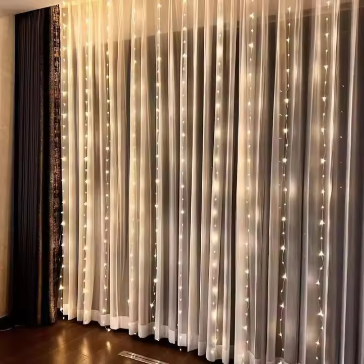 Luces De Encaje LED Para Ventanas Y Navidad 6Mx3M 3Mx3M Con Cable USB Decoración De Año Nuevo 2025 Luz Faeira Para Festividades - 1