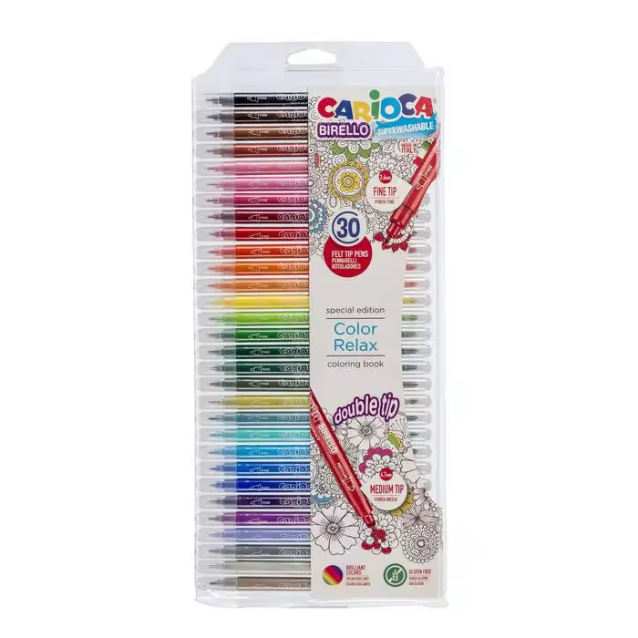 UNIVERSAL ROTULADOR CARIOCA BIRELLO 30 COLORES SURTIDOS BOLSA PVC ROTULADORES - 1