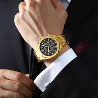 Reloj De Pulsera Curren 8440 Para Hombre Estilo Militar Y Negocios Cronógrafo De 6 Manos Calidad De Lujo Resistente Al Agua Acero Inoxidable Cristal De Zafiro - details 14
