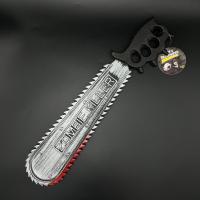 Máscara De Chainsaw De Halloween Con Manchas De Sangre Juguetes De Chainsaw De Plástico Para Juegos De Rol Decoraciones De Fiesta De Halloween - details 4