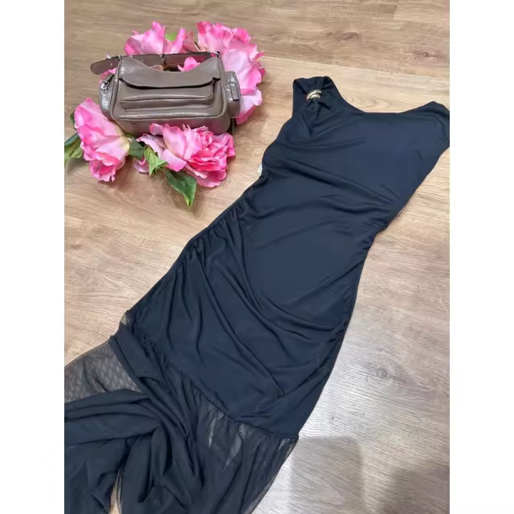 Vestido largo ajustado brillante para mujer, estilo sexy y elegante, tirantes finos, ideal para verano, fiesta, noche o eventos especiales, tejido metálico que estiliza y resalta la figura - 1