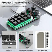Teclado Mecánico RGB Personalizable Con 15 Teclas Y 3 Botones Para Hotswap Macro Para Photoshop Y Gaming Teclado Numérico Multifuncional Inalámbrico Romoral - details 3