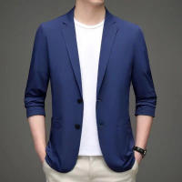 Traje De Hombre Gentleman Fashion Talla M-7XL Algodón De Alta Calidad Ropa De Trabajo Negocios Estilo Coreano Casual Blazer Dobles Botones - details 3