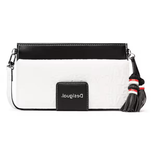 Bolso Mujer Desigual Kaila Carmen 20SAYP28 Monedero Bolso Mano 18x14x4cm Blanco Negro - 1