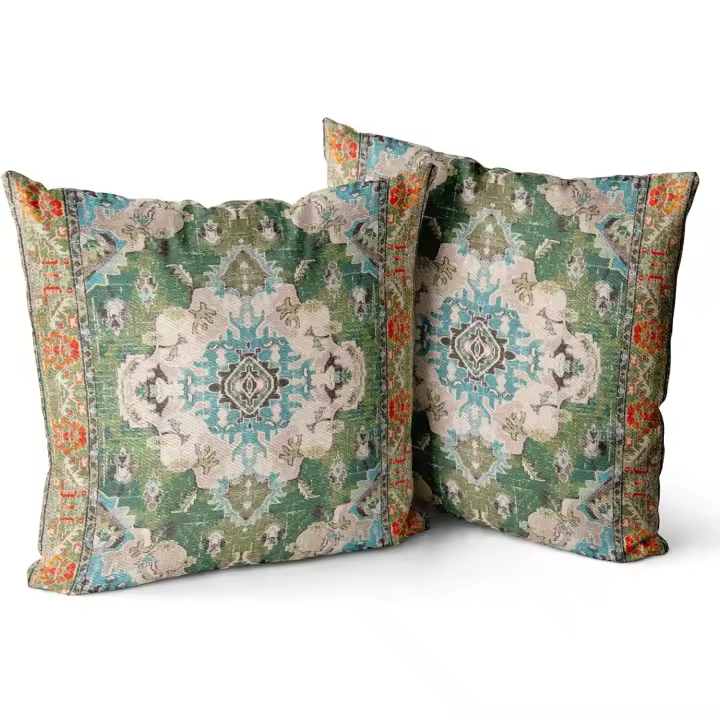 Juego de 2 fundas de cojín de estilo bohemio de 45 x 45 cm, fundas de almohada decorativas cuadradas de 18 x 18 pulgadas para sofá o coche - 1