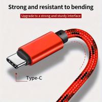 Cable De Carga Y Datos USB Tipo C Super Largo Para Samsung Xiaomi Vivo OPPO Redmi Acabado Metálico Compatible Con Smartphones - details 3