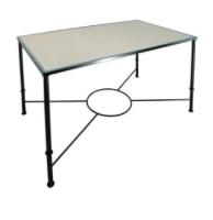 Mesa de Forja Santaella con aro- regulable- con Tabla y Cristal. Factory Muebles - details 0