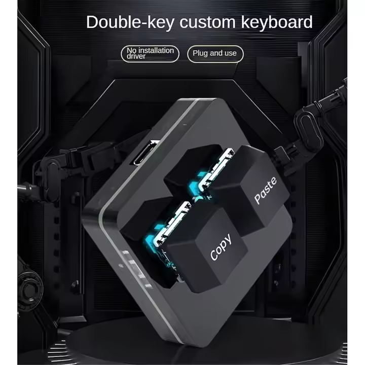 Mini teclado personalizado, copiar y pegar, 2 teclas Rgb Macro Osu, Teclado mecánico programable para Ga([HK]) - 1