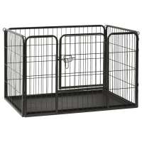 vidaXL Corral Perros Cachorros Acero Accesorios para Mascotas Dimensiones 91.5 x 59 x 61 cm, 123 x 77.5 x 74.5 cm - details 0