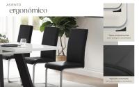 Tectake - Sillas de comedor BETTINA 41 x 52 x 99 cm, Acolchado de piel sintética, Silla para salón o dormitorio, Mueble moderno, Respaldo continuo, Patas de acero esbeltas, Versátil y combinable, Sillas para salón modernas, Capacidad de carga 120 kg - details 2