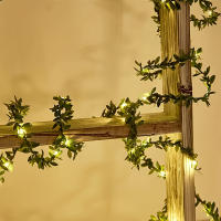 Luces De Navidad En Forma De Hoja Verde LED Con Hilo De Cobre Simulación De Vínculo Verde Para Decoración De Navidad - details 3