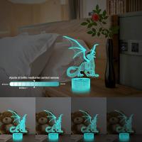 Lámpara De Noche 3D Dragón Cambia De Color 16 Colores Con Pilas Para Decoración De Habitación De Niños Regalo De Navidad Para Niños Y Niñas - details 4