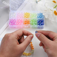 230pcs/Box Abalorios De Acrílico Redondos 8mm 10 Colores Para Suministros De Joyería DIY Colgantes Pulseras Collares Aretes - details 2