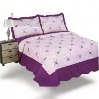 KingnetStore - Colcha Bouti Bordada Acolchada, Colcha Cubre Cama 100% Poliéster. Fina, Extra Suave y Ligera. Ideal para Primavera Verano Entretiempo, Con Funda Cojín Almohada, Elegancia y Suavidad con un Diseño Floral. Para Cama de 90 105 135 150 CM - details 3