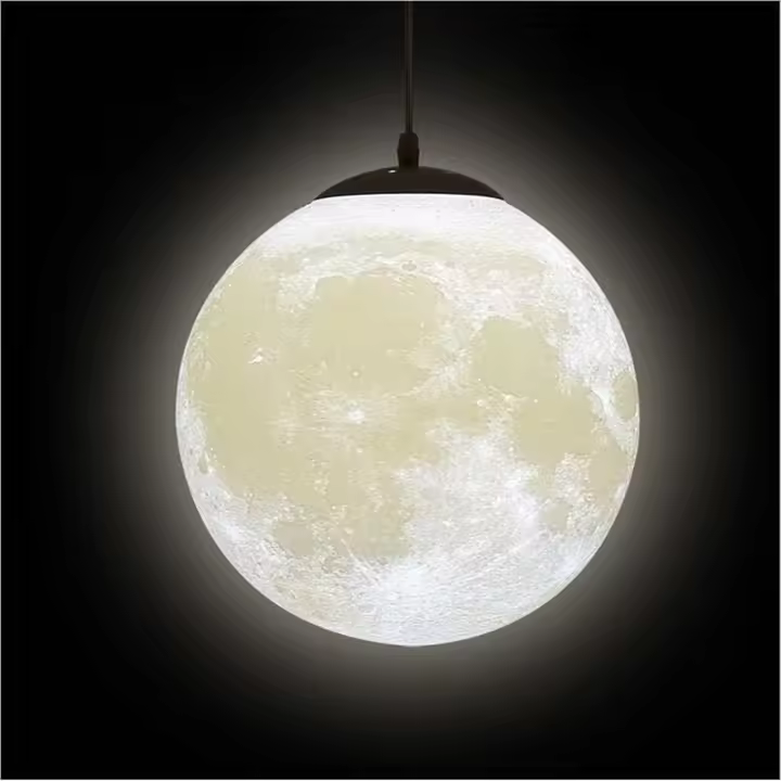 Lámpara de Luna 3D - Luna Lámpara de Techo - Planeta Colgante - Luminaria Luna - Restaurante Bar Hogar - Habitación Infantil - Lámpara LED (20cm) - 1