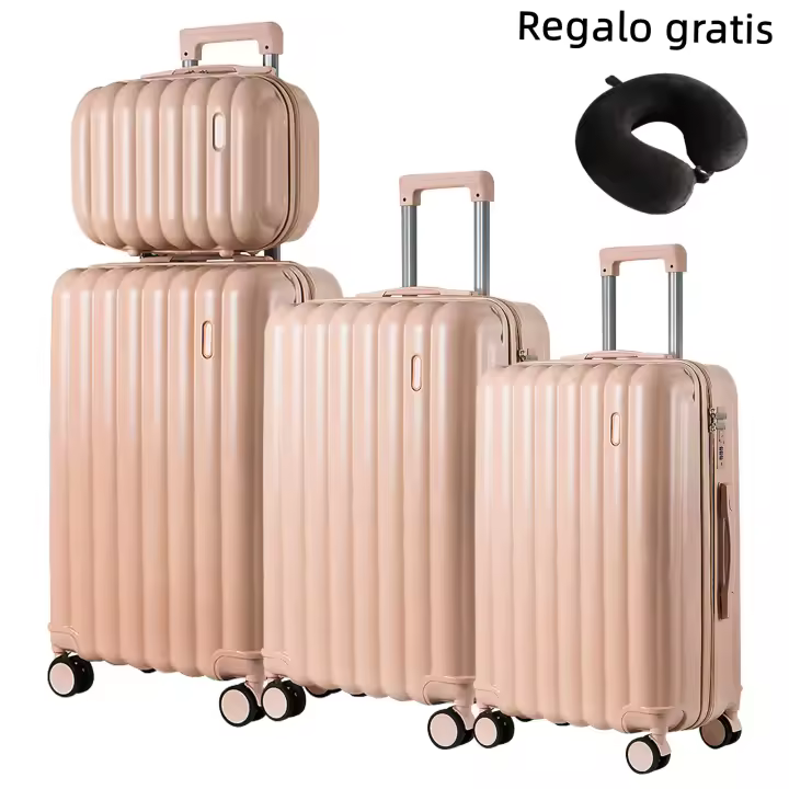 S7 STAR Set 4pcs Maletas de Viaje Ampliable, Juego Cabina Rígidas con 4 Ruedas Dobles Giratorias 360°, Pack 4 Piezas Equipaje Ligero de Moda 14+20+24+28in, Neceser Resistente Color Puro - 1