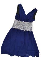 VESTIDO AZUL GASA CON ENCAJE EN CINTURA MARCA GENERICA - details 4