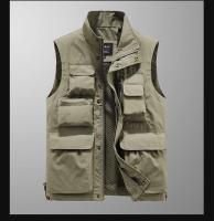 Chaleco De Hombre Para Exteriores Con Multiple Bolsillos Color Sólido Para Pesca Director Reportero Trabajo Fotografía Casual Chaqueta Cintura - details 3