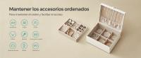 SONGMICS Joyero 2 Capas, Joyero con Asa, Bandeja Flexible para Joyas, Caja para Joyas, Efecto Flotante, 20,5 x 24 x 11 cm, Idea Regalo, Blanco/Negro - details 1