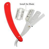 Afeitadora Manual Meisha De Acero Inoxidable Cuchilla Plegable Para Rostro Y Cuerpo Corte De Barba Barbero Cuchillo Con Hoja C0006A Para Hombres - details 6