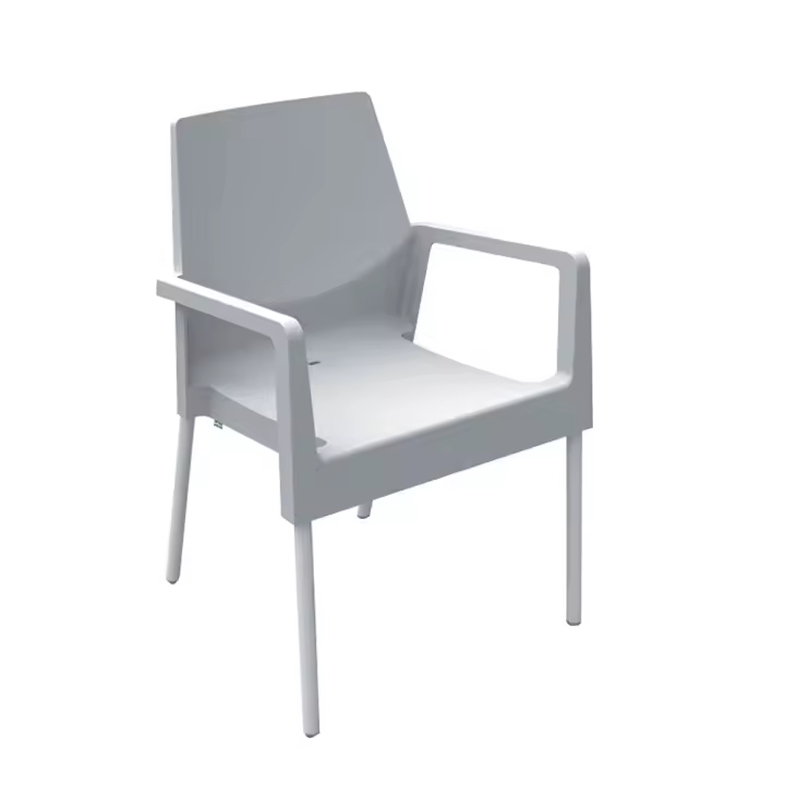 Sillón de Resina y Aluminio Blanco para Terraza o Jardín - 1