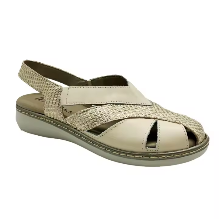 Pitillos - Sandalias Cerradas Mujer - Piel Grabada Laminada - Piso de Poliuretano - 1