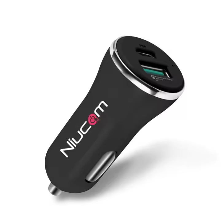Niucom cargador de coche carga rápida para móvil Qualcomm 3.1 adaptador dual USB + USB tipo C PD 36W para mechero encendedor coche - 1