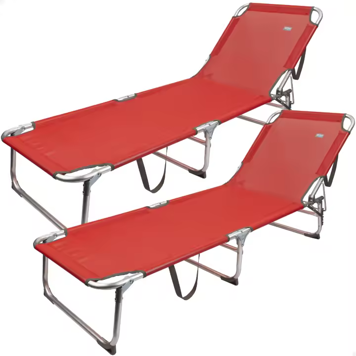 Pack 2 tumbonas de playa plegables con respaldo reclinable 3 posiciones Aktive - 1