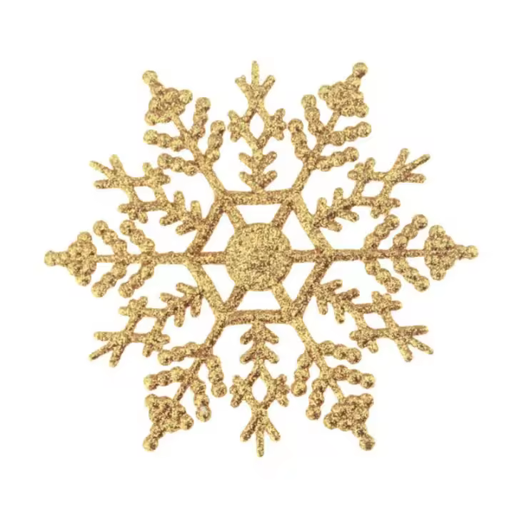 6/12pcs Navidad Copos De Nieve Falsos Adorno De Árbol De Navidad Decoración De Fiesta De Invierno Estilo Pastoral Material Plástico - 1