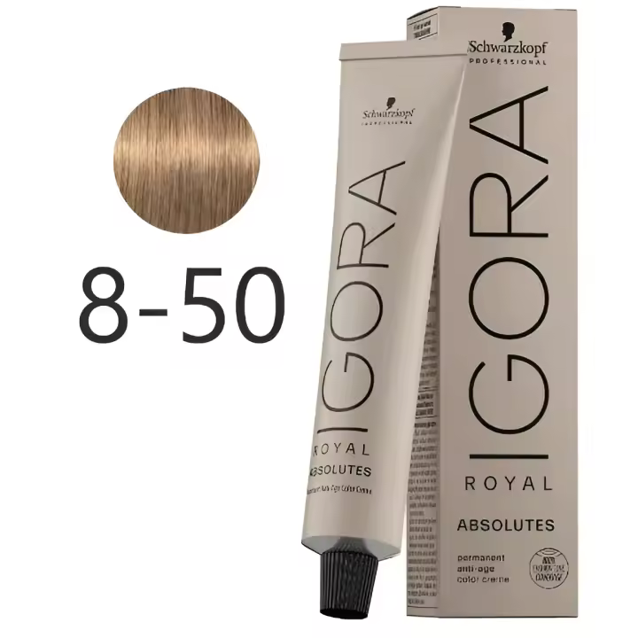 Schwarzkopf IGORA Royal Absolutes 8-50 Rubio Claro Dorado Natural Cuidado del Cabello 60 ml - 1
