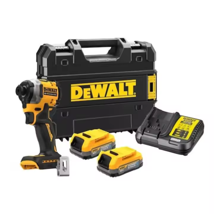 DEWALT DCF850E2T-QW - Atornillador Impacto compacto sin escobillas XR 18V POWERSTACK - 1