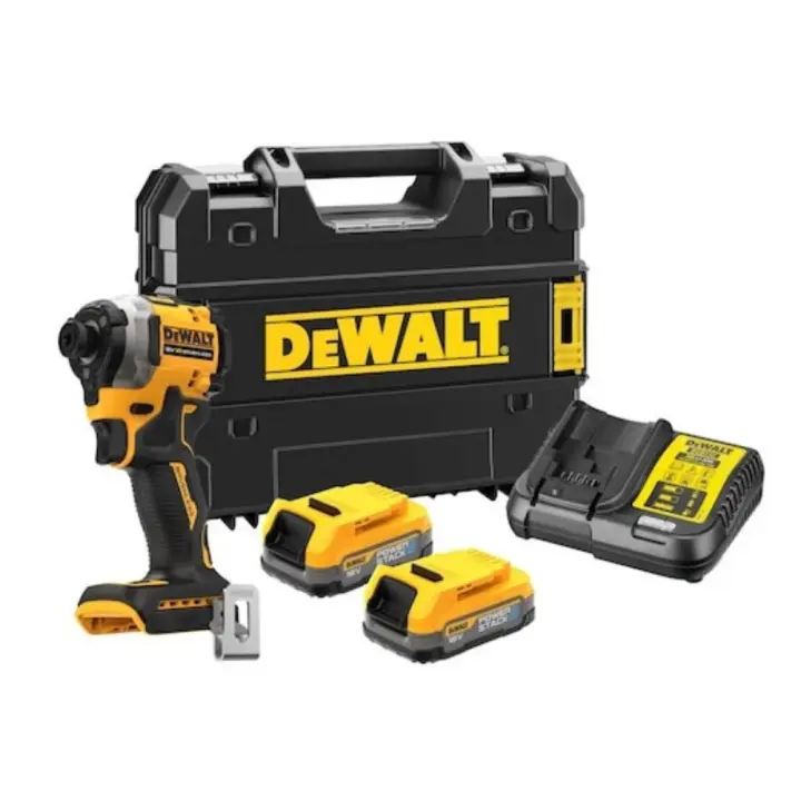 DEWALT DCF850E2T-QW - Atornillador Impacto compacto sin escobillas XR 18V POWERSTACK - 1