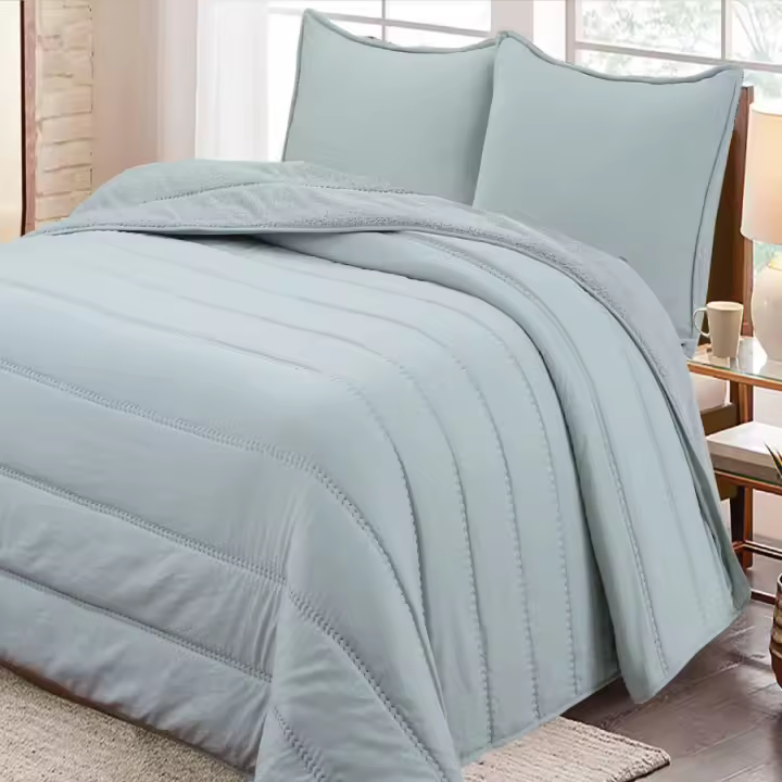 Vivid Torral - Edredón Borrego Trafalgar Gris Ultrasuave Lavado a la Piedra Sherpa Invierno Otoño 2025 + Fundas de cojines* 4 Colores Disponibles - 1