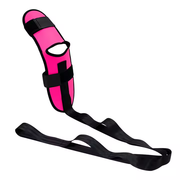 Correa elástica para los músculos del pie, la pantorrilla y los isquiotibiales, dispositivo de estiramiento guiado para corregir la postura, rosa - 1