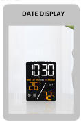 Reloj Digital Multifunción Con Ajuste De Brillo En 3 Niveles Pantalla LED Recargable Mostrador Con Fecha Y Temperatura - details 2