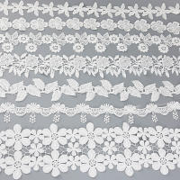 Tela De Encaje De Algodón (1 Yard) Para Decoración Y Artesanías Ribbons De Amor Y Regalos Técnica Jacquard Mesh Ecológico Soluble En Agua - details 0