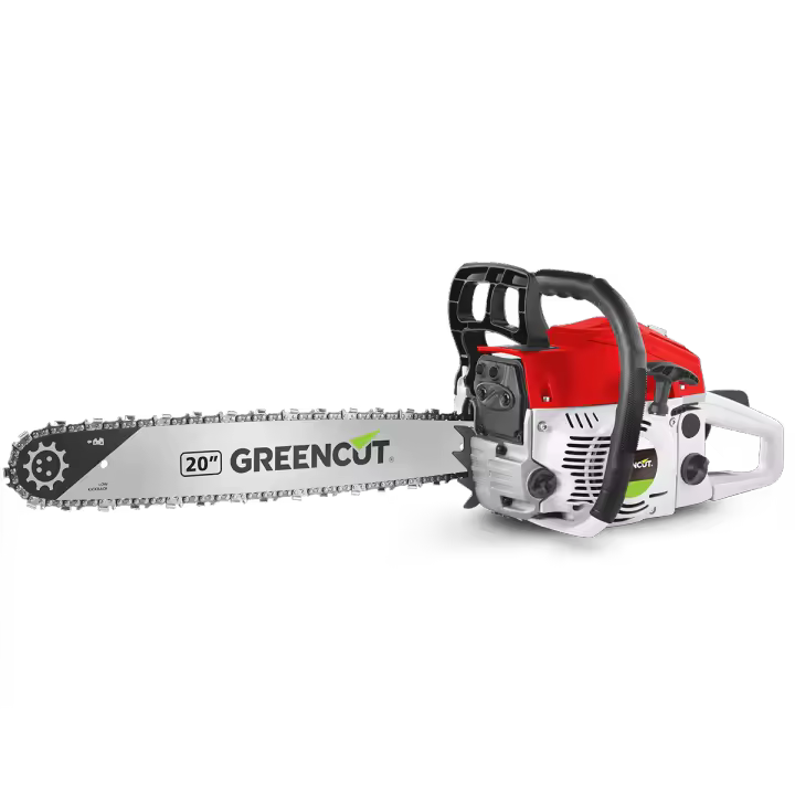 GREENCUT GS610X - Motosierra de gasolina, motor 2 tiempos 62cc 3.6cv, espada 20”, longitud corte 50.8cm, para tala y poda, antivibración - 1