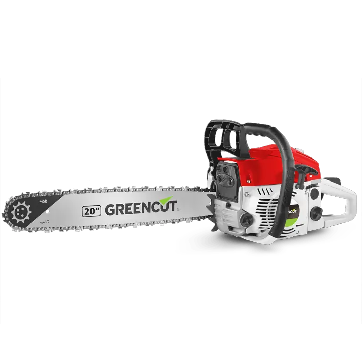 GREENCUT GS610X - Motosierra de gasolina, motor 2 tiempos 62cc 3.6cv, espada 20”, longitud corte 50.8cm, para tala y poda, antivibración - 1