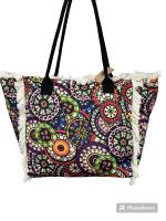 MEJORADA Bolso de playa o piscina grande con estampados de Mandala,con fleco de borla blanco de algodon,tamaño 55*37*19CM.contiene bolsillos interior y forros.tejido 100% poliéster - details 5
