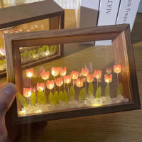 20PCS Luz Nocturna De Tulipán DIY Hecho a Mano Marco De Fotos Decoración De Hogar Atmosfera Regalo De San Valentín Navidad Cumpleaños - details 11