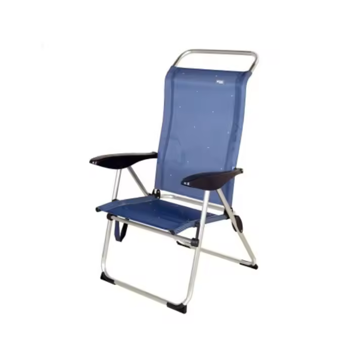 Silla de playa Aktive reclinable 4 posiciones antivuelco azul 108x55x59 cm - 1