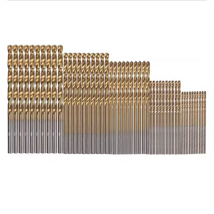 Juego de brocas HSS, 50 piezas Brocas helicoidales 1/1.5/2 / 2.5/3 mm Brocas de acero de alta velocidad Herramientas Brocas de titanio para madera Plástico Metal Aluminio Cobre - 1