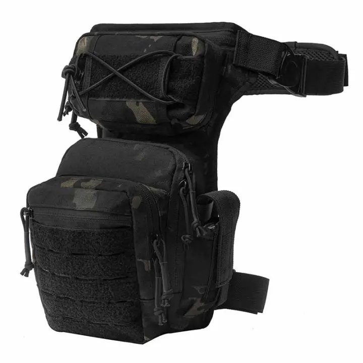 Mochila táctica de pierna 1000D Bolsa militar camuflaje para caza, pesca, Camping, senderismo, escalada - 1