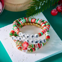 Juego De Pulseras Navideñas Coloridas Con Pendientes De Navidad Y Hombre De Santa Claus Y Nieve Para Fiesta De Año Nuevo Joyería Unisex - details 3