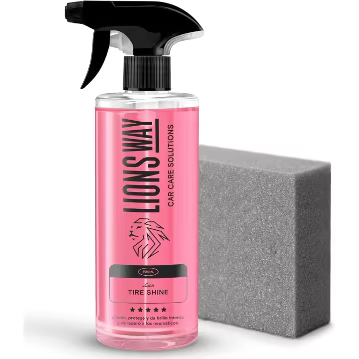 LIONSWAY - TIRESHINE 500ml – Tratamiento Neumáticos y Plásticos, Extra Brillo, Hidratante con Aplicador - 1