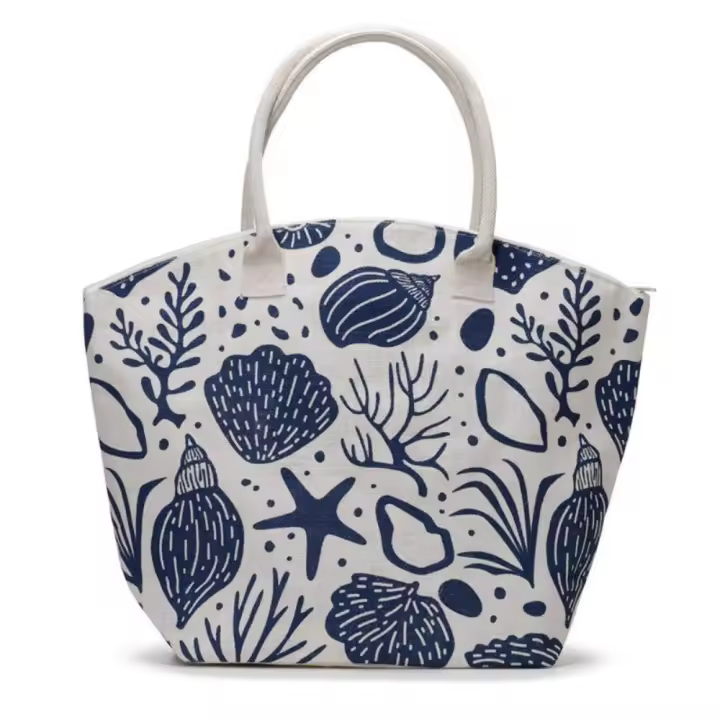 Bolsa de playa de yute conchas marinas, Decomac - 1